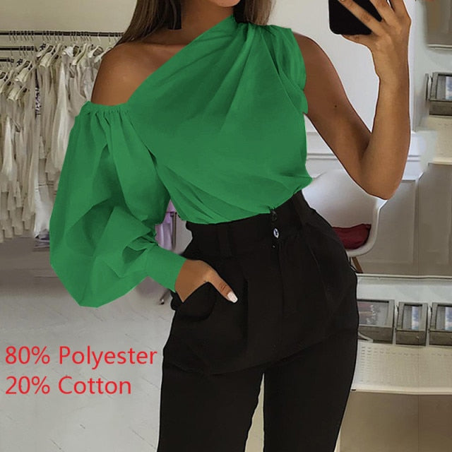 xakxx 23 Colors Celmia Women Autumn Long Sleeve Shirt  Sexy Off Shoulder Solid Fashion Blouses Casual Tops Elegant Blusas Feminina