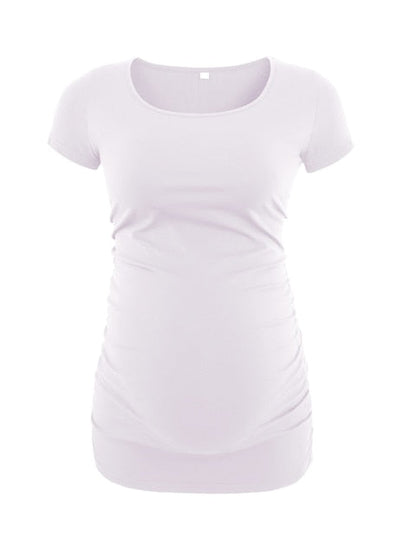 Maternity Tees Clothes Ropa Embarazada Shirt O Neck Tops Pregnancy T-Shirt Casual Flattering Side Ruching Maternity Pullover