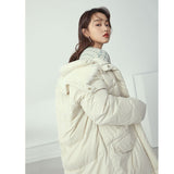 Wram Elegant Oversized Long White Down Coat Women Feather Winter Casual Down Jacket Female Puffer Thermal Down Parka