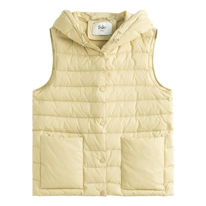 Women's Wide Version Loose Double-sided Woolen Coats Winter Two-piece Down Vest Women Apricot Warm Elegant Jackets
