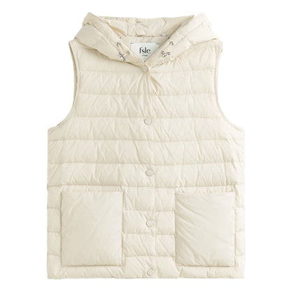 Women's Wide Version Loose Double-sided Woolen Coats Winter Two-piece Down Vest Women Apricot Warm Elegant Jackets