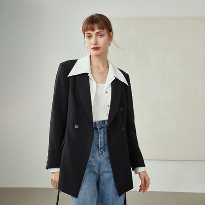 Women Blazers Senior Sense Suit Jacket Women Niche Korean Style Casual Suits  Women Solid Color Irregular Blazer